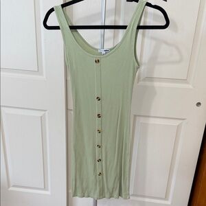 Light Green Button-Down Mini Dress